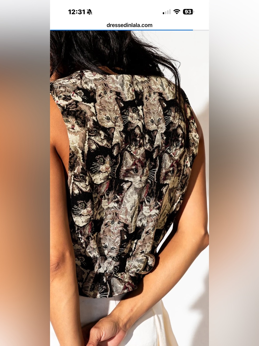 Dressed in LaLaCrazy Cat Lady Jacquard Waistcoat Vest - Picture 4 of 4